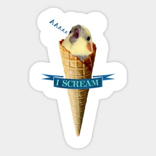 real ice cream cockatiel Sticker